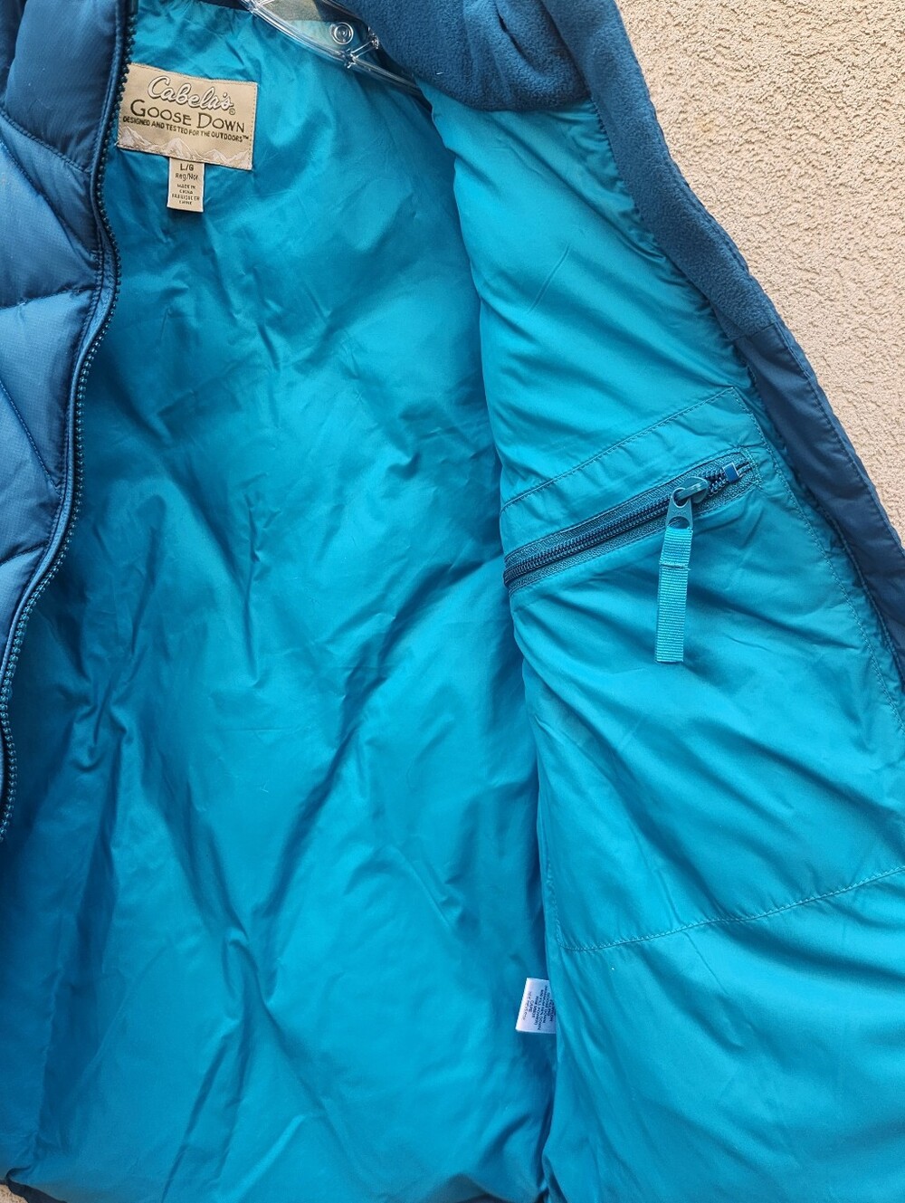 CABELAS Women’s Vest Large Blue Goose Down Quilted Lined Outdoors Winter - Picture 6 of 13